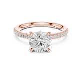 Pave Band Side Marquise Crown Engagement Ring - All Shape